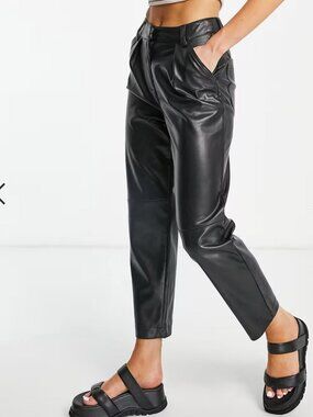 Topshop Petite Peg Faux Leather Pants